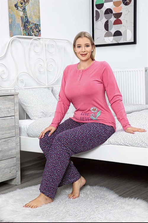 Büyük Beden Pijama Takımı Modal Lycra