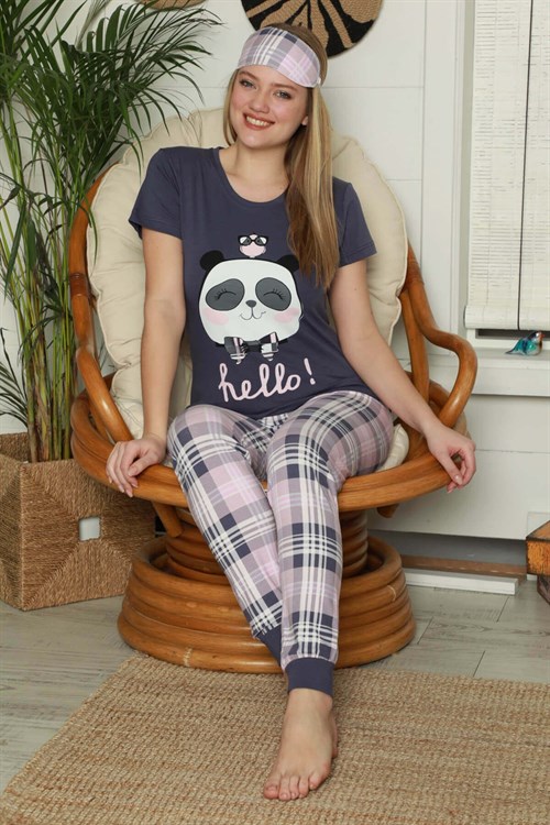 Panda Baskılı Kısa Kollu Pijama Takımı