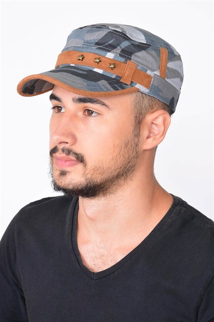 Castro Kamuflaj Erkek Şapka Gri