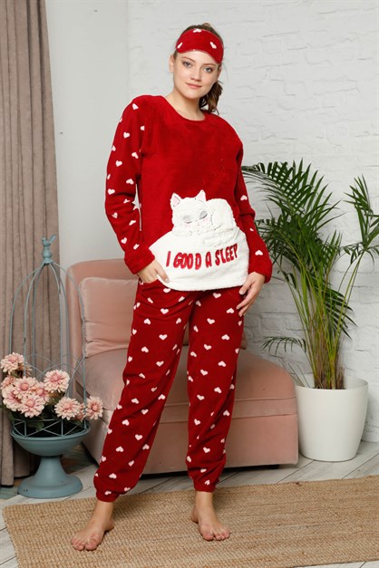 Kışlık Welsoft Pijama Takımı Kırmızı