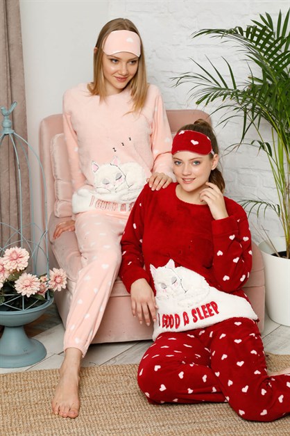 Kışlık Welsoft Pijama Takımı Pembe
