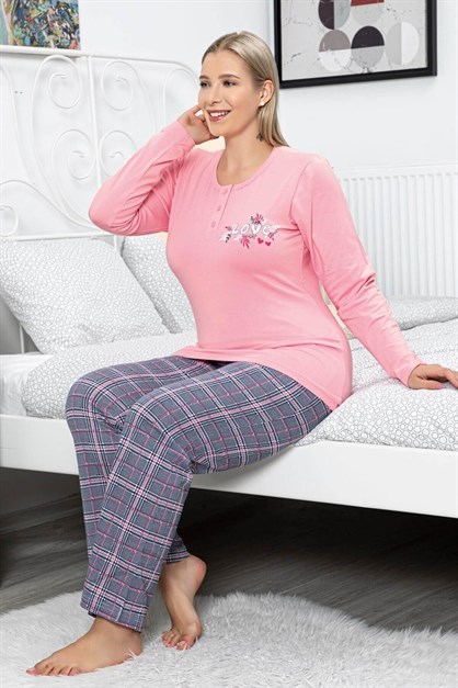 Lycra Modal Büyük Beden Pijama Takımı