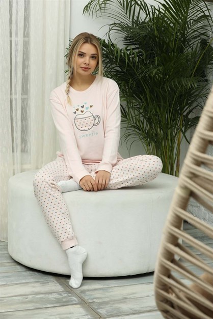Puantiyeli Termal Pijama Takımı